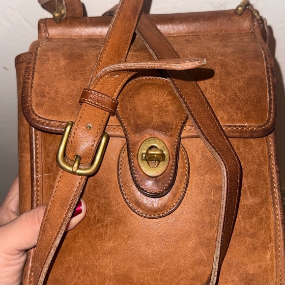 Vintage coach murphy crossbody bag British tan leather flap purse - Picture 15 of 16